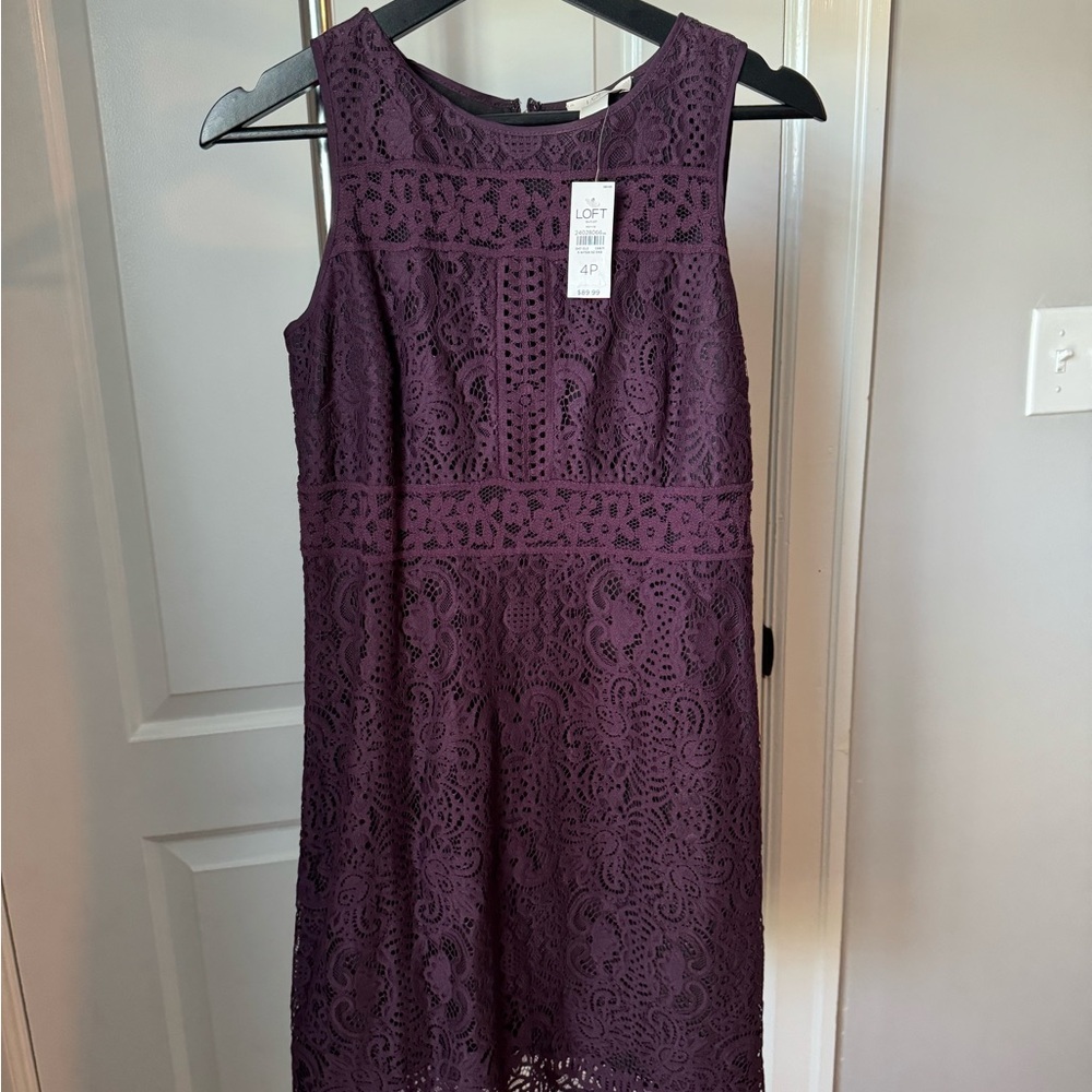 NWT, size 4p, maroon dress from loft